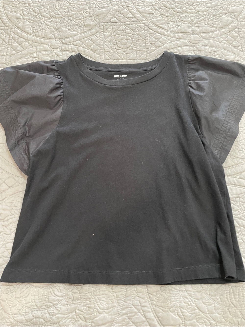 *3 for $10* Old Navy Black Puff Sleeve Tee Shirt M